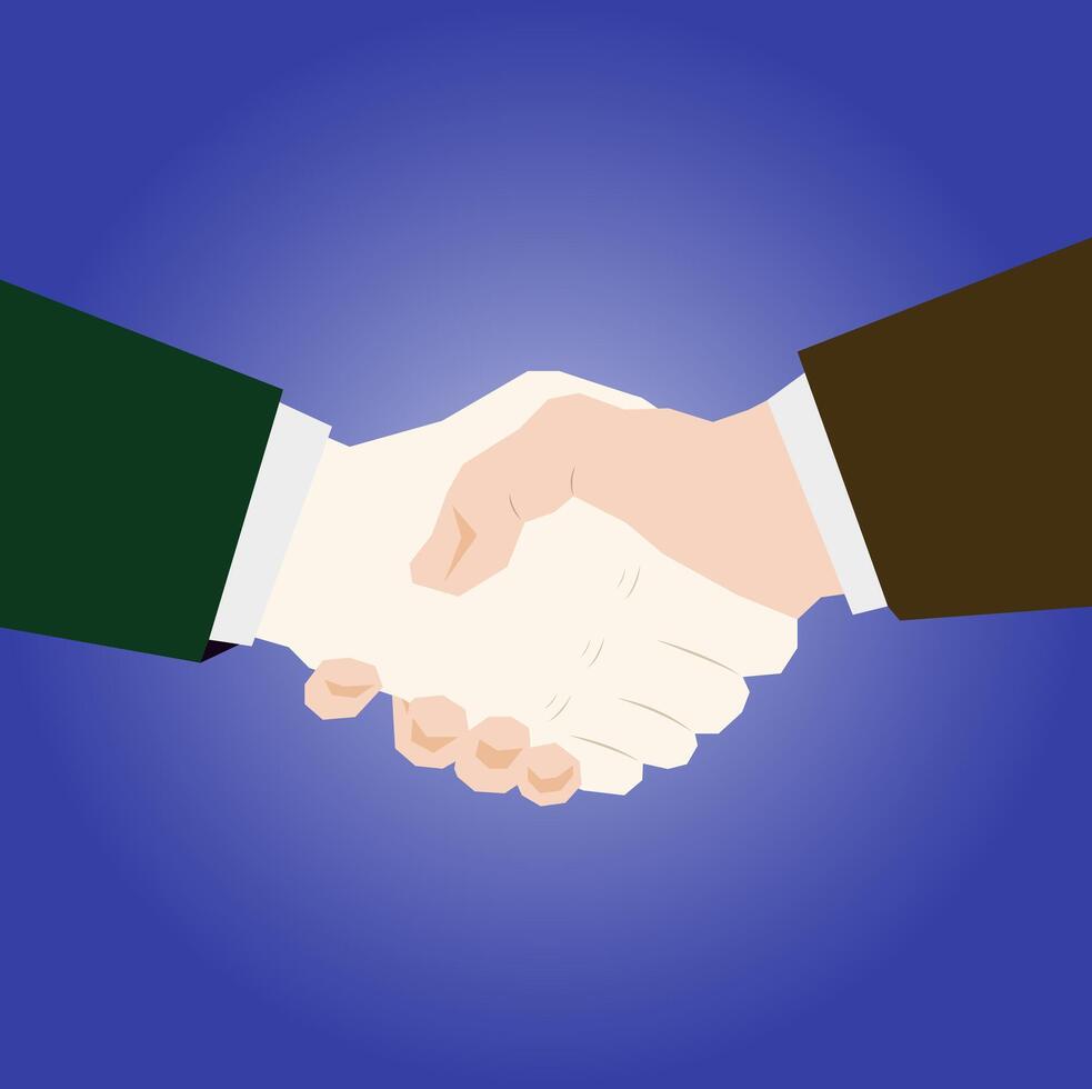 Business partners shaking hands. Conclusion of the contract. A man's deal. vector