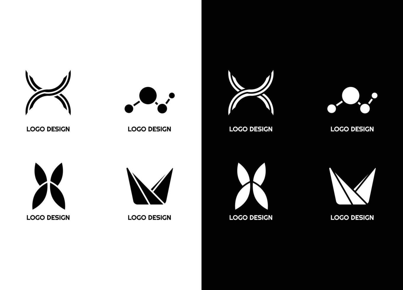 awesome geometric company corporate business Logo set vector