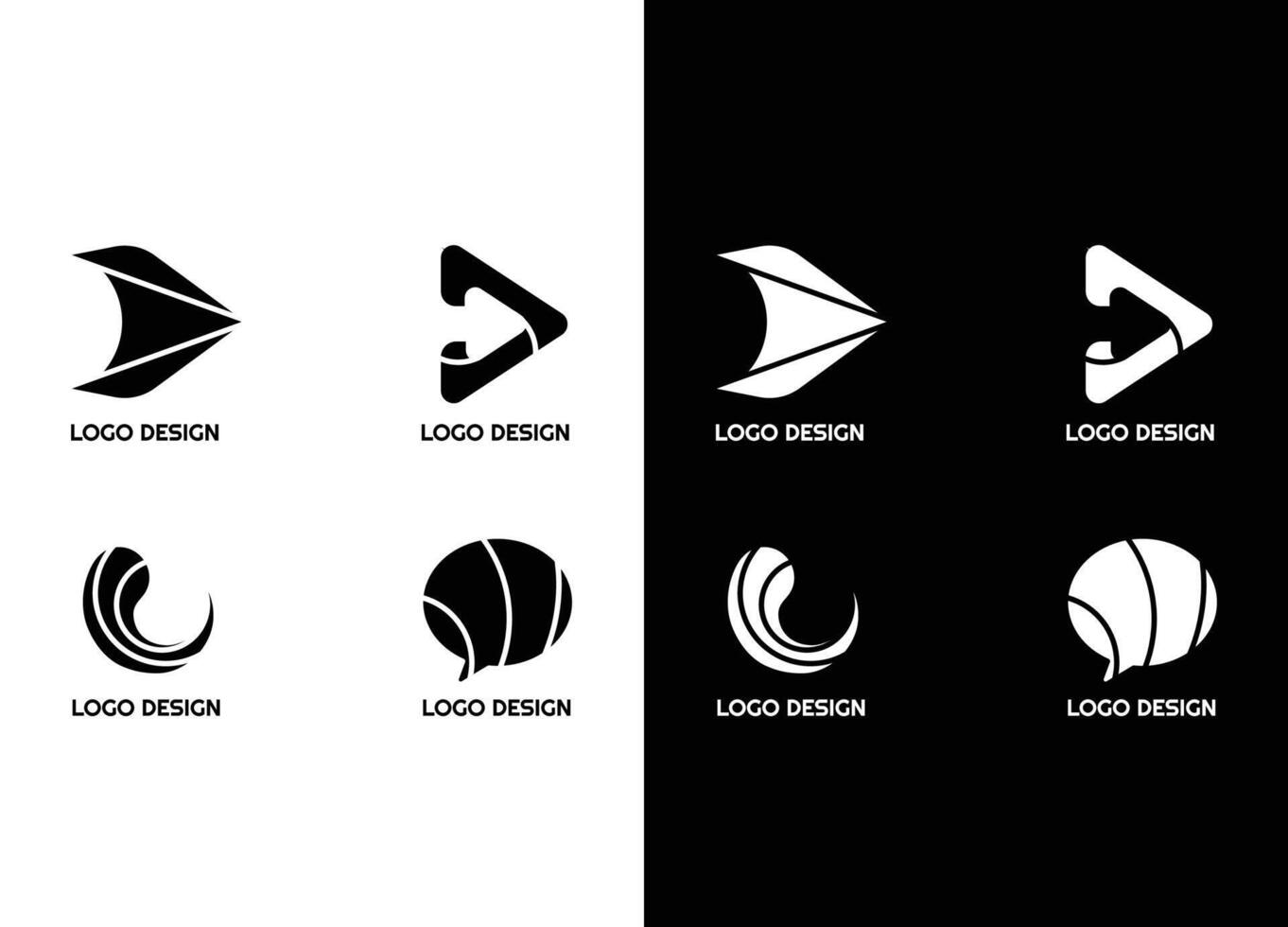 awesome geometric company corporate business Logo set vector