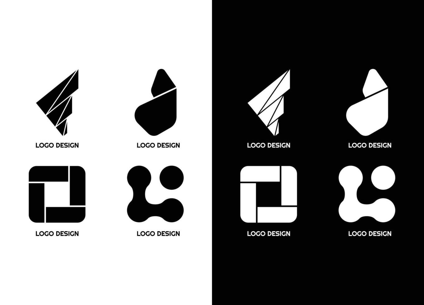 awesome geometric company corporate business Logo set vector