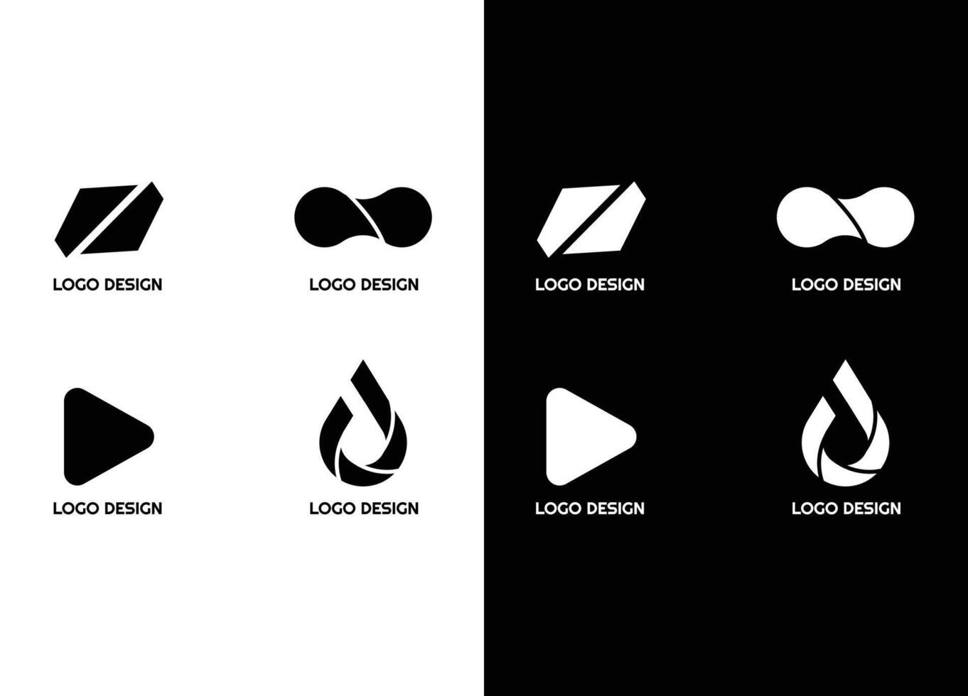awesome geometric company corporate business Logo set vector