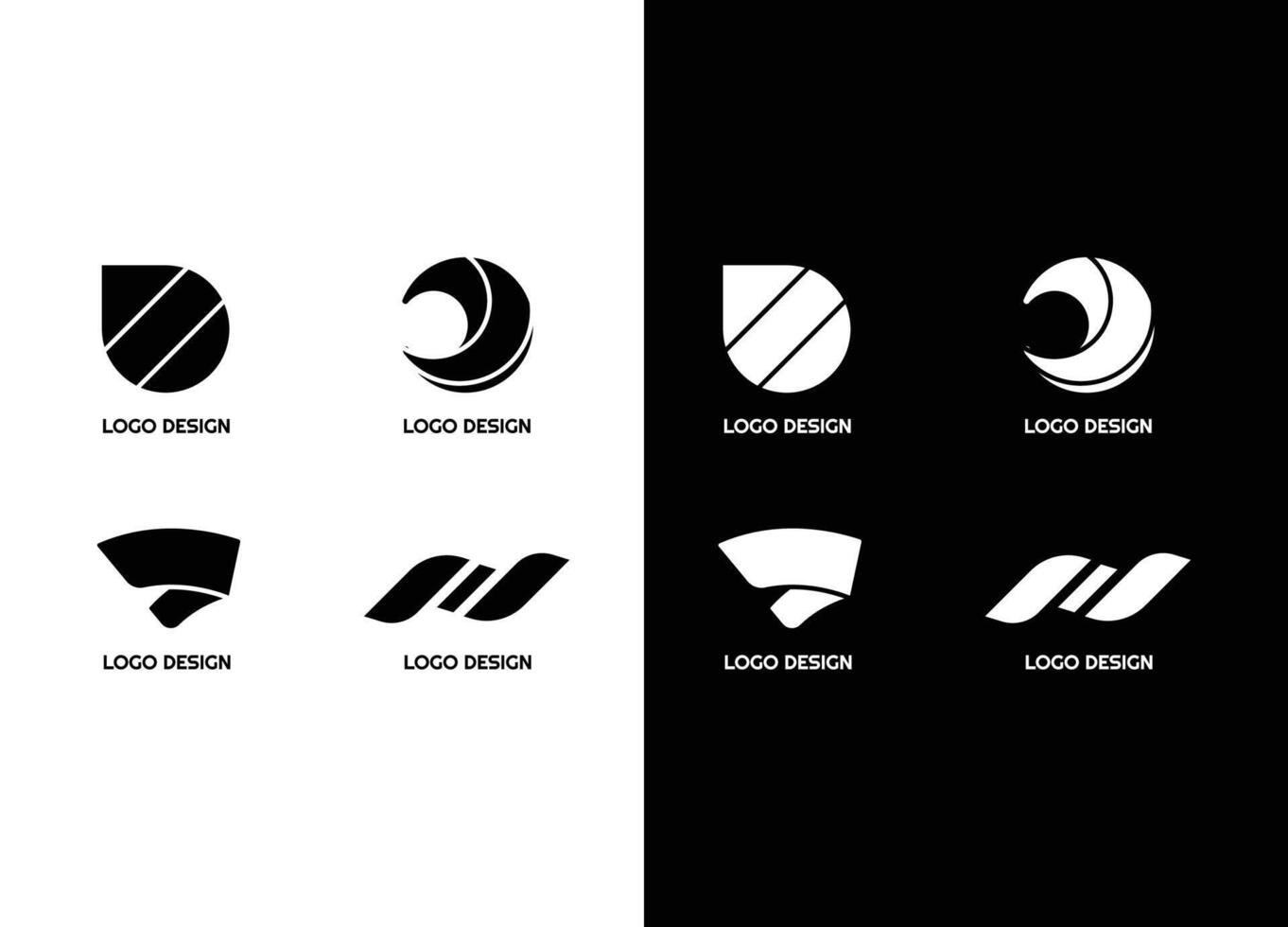 awesome geometric company corporate business Logo set vector