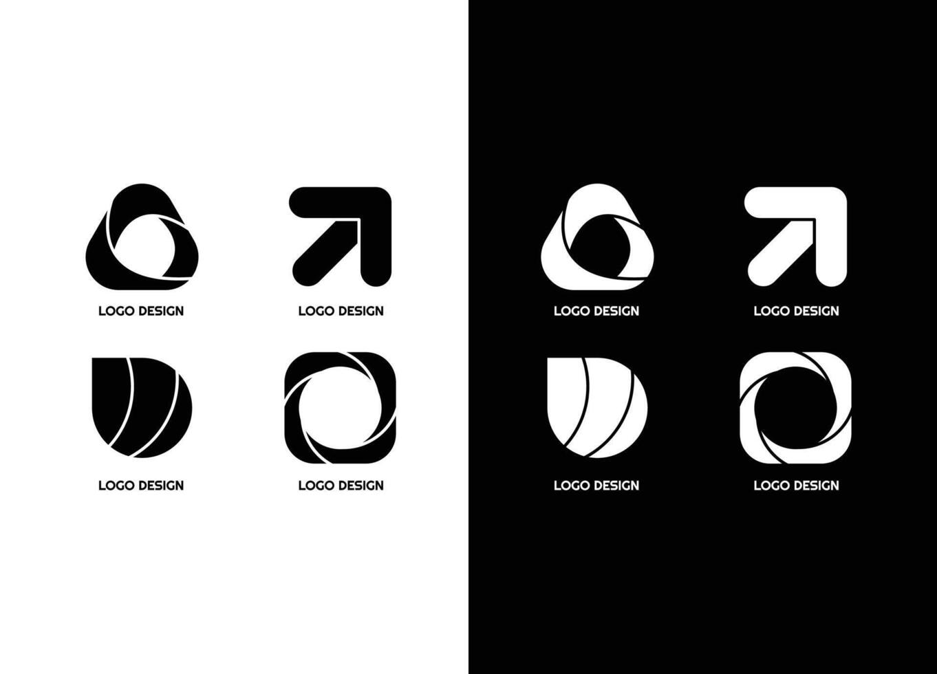 awesome geometric company corporate business Logo set vector