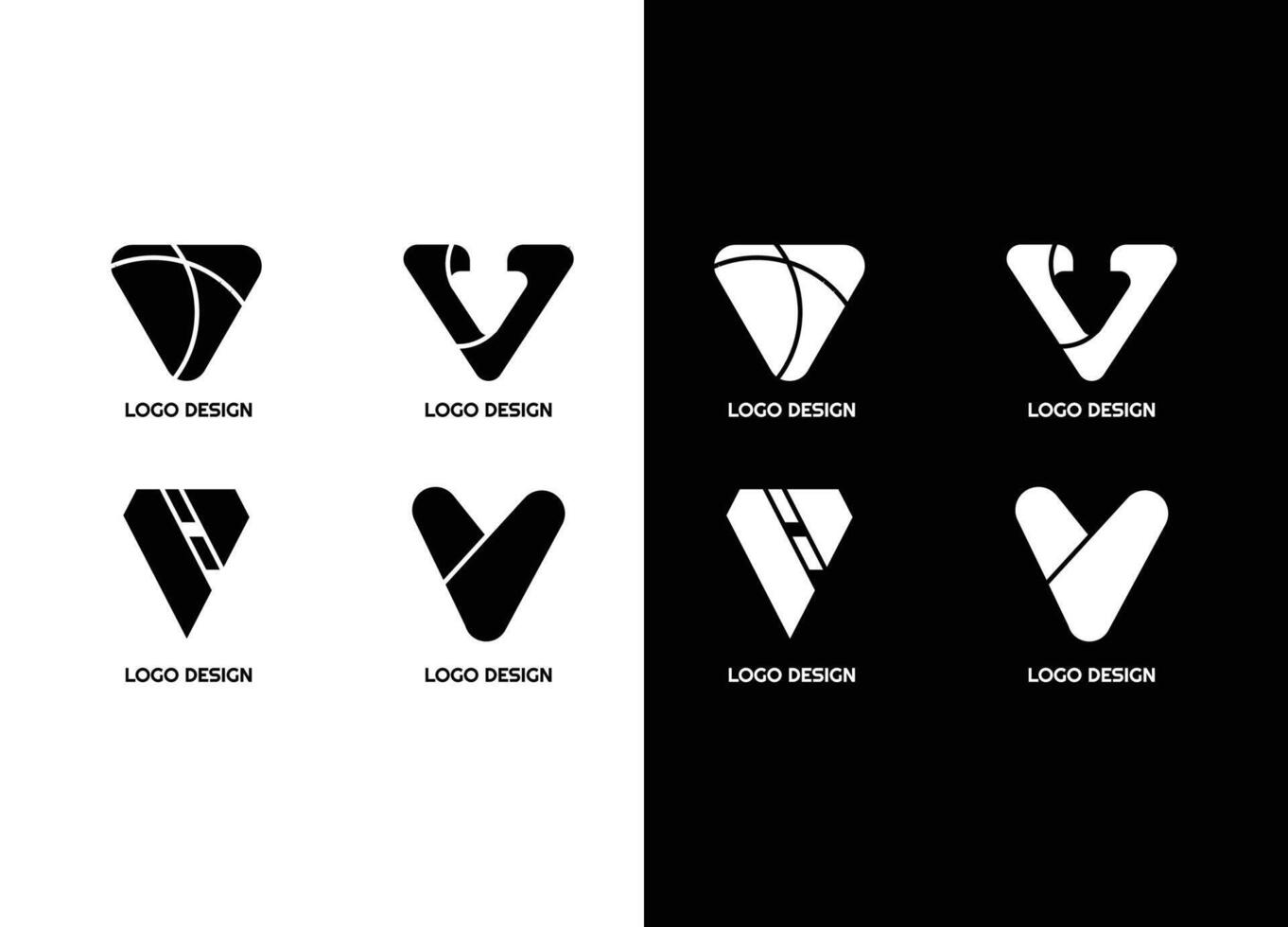 awesome geometric company corporate business Logo set vector