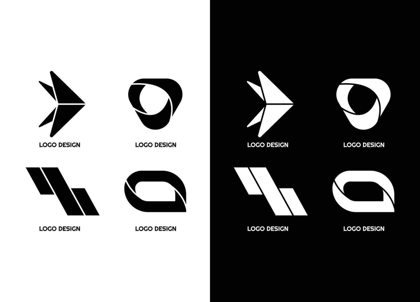awesome geometric company corporate business Logo set vector