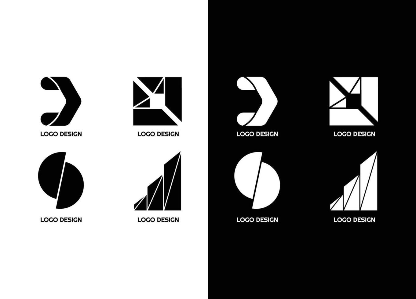 awesome geometric company corporate business Logo set vector