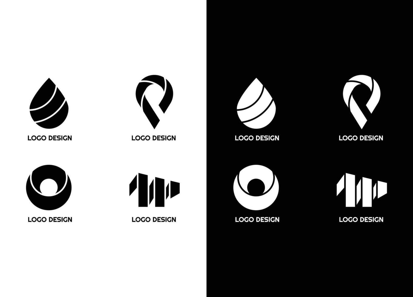 awesome geometric company corporate business Logo set vector