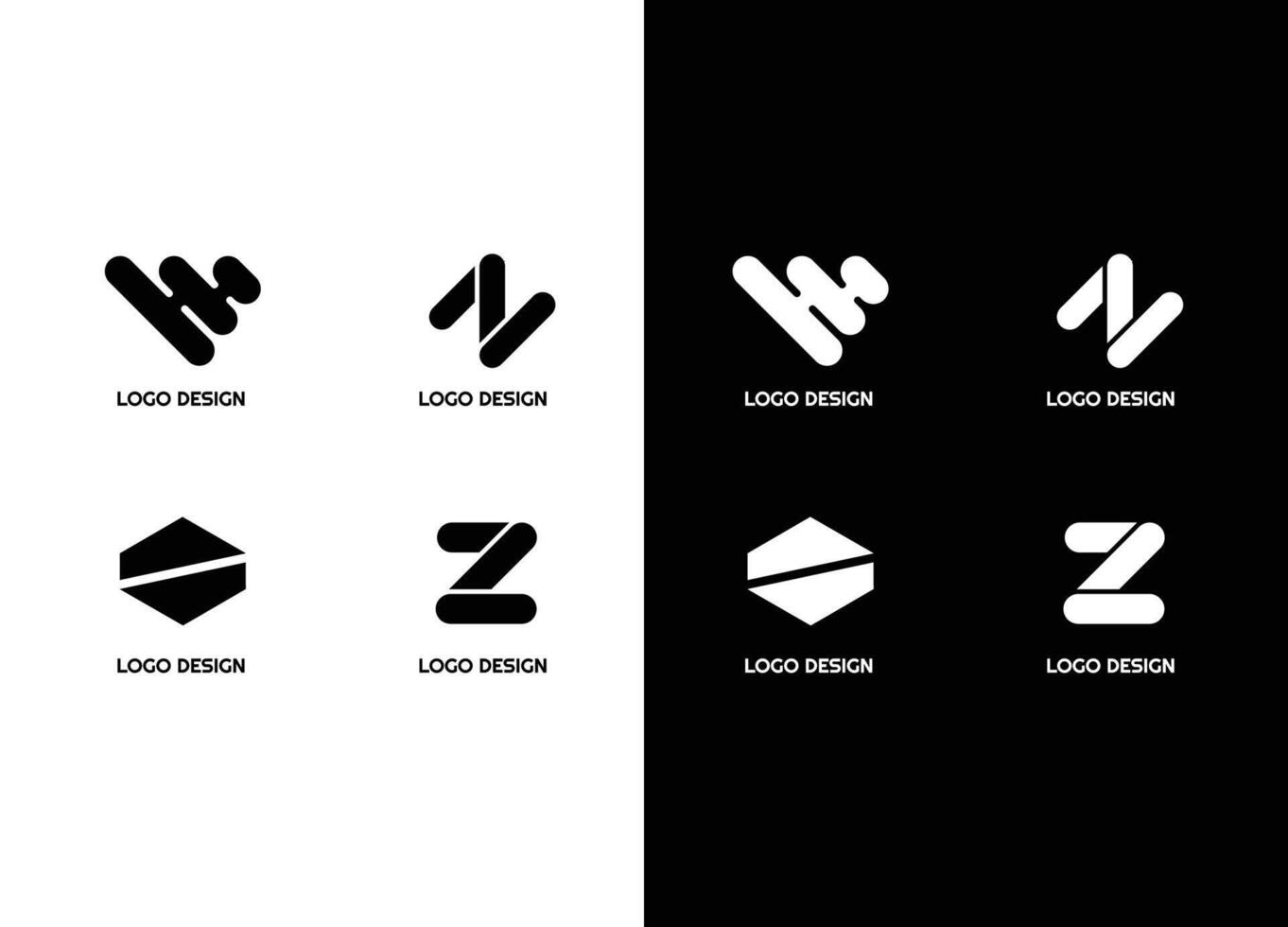awesome geometric company corporate business Logo set vector