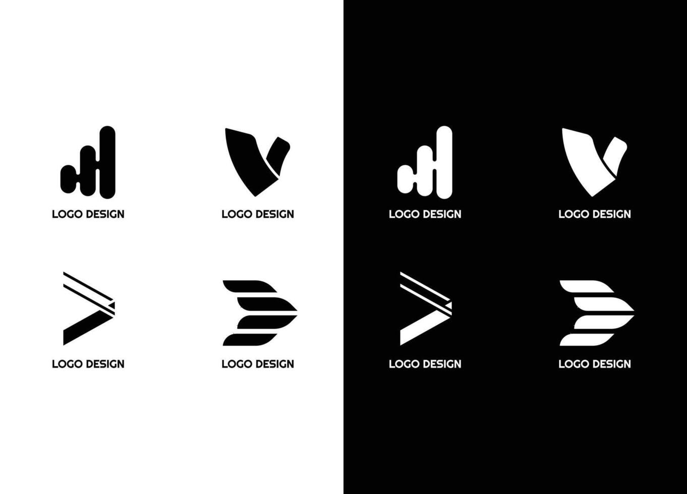 awesome geometric company corporate business Logo set vector