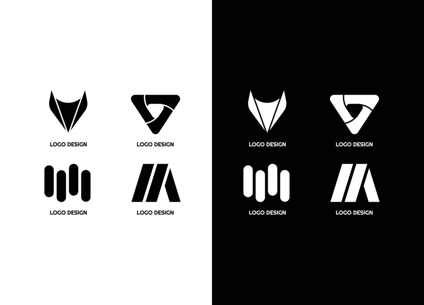 awesome geometric company corporate business Logo set vector