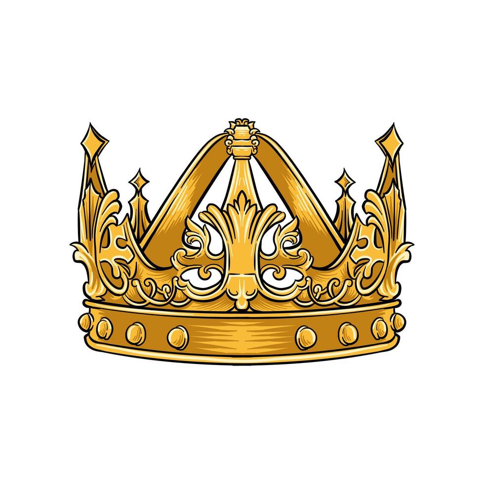 Hand drawn illustration of a king's crown with colors vector