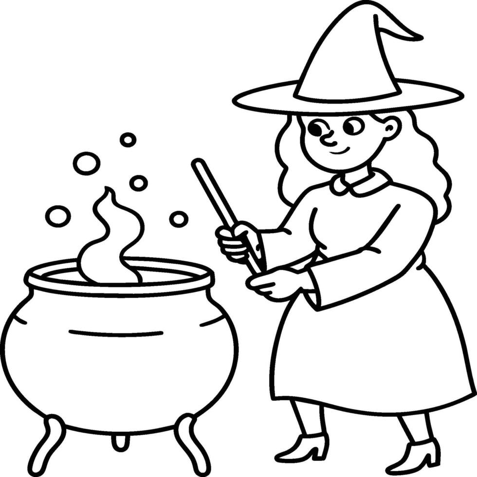 Halloween coloring pages for kids. Happy Halloween outline vector