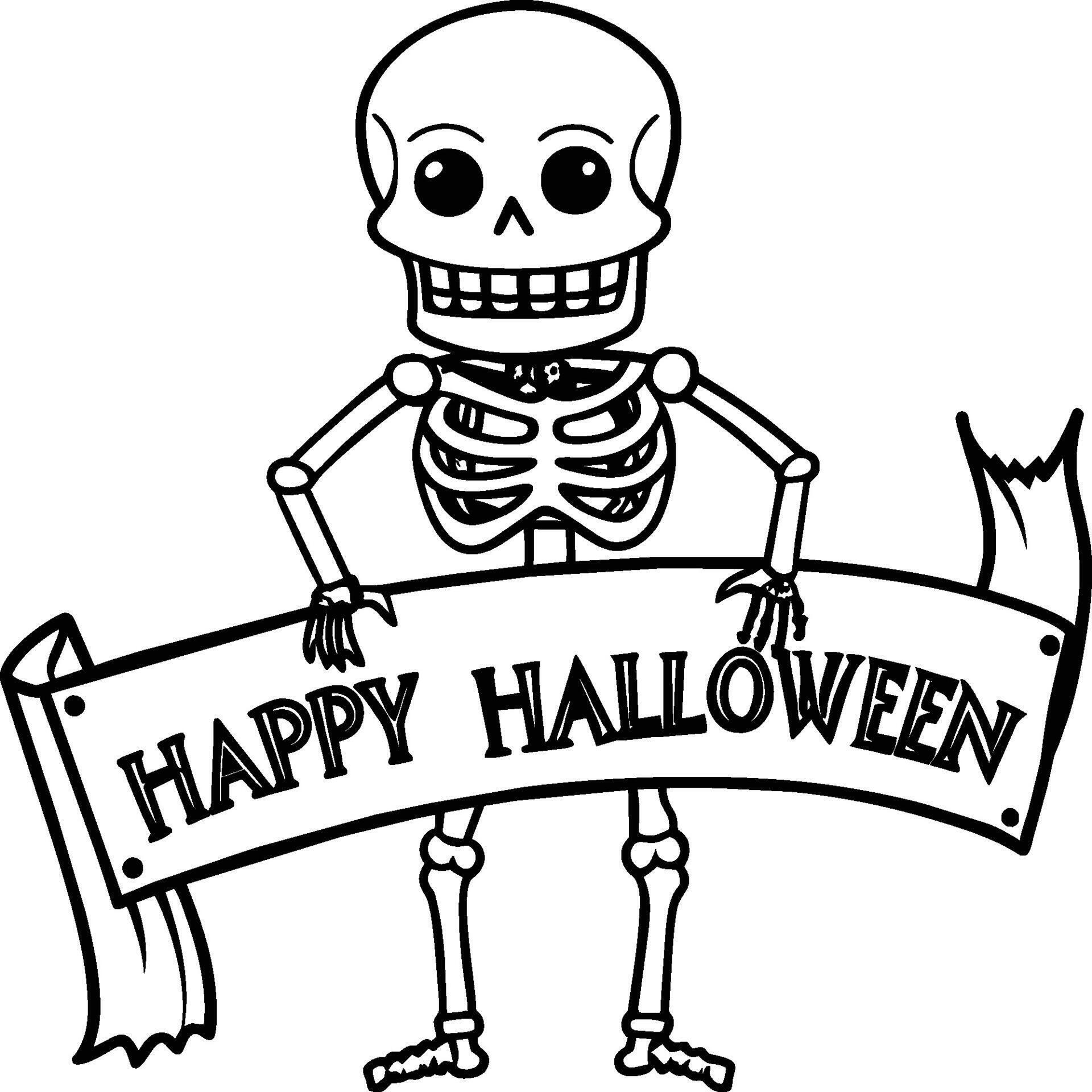 Halloween coloring pages for kids. Happy Halloween outline 45907032 Vector Art at Vecteezy
