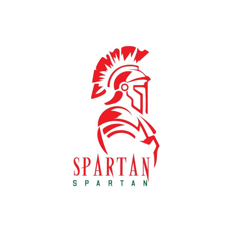 Bold Spartan Warrior Emblem in Striking Red Symbol of Strength and Courage vector