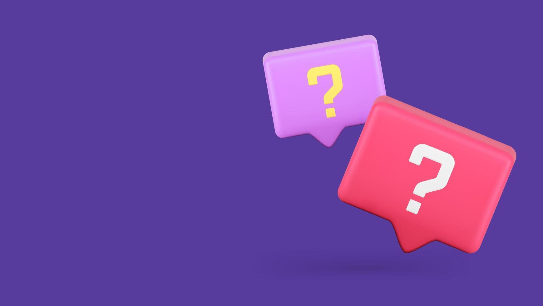 Question mark quick tips quiz brainstorm knowledge information 3d icon realistic illustration vector