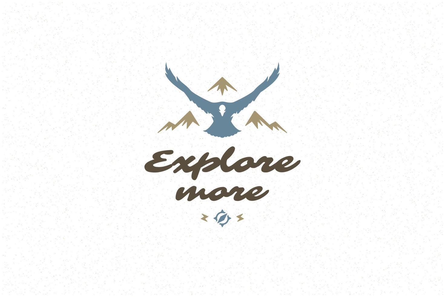 Saying quote typography with hand drawn mountains and eagle symbol for greeting cards and posters and other. vector