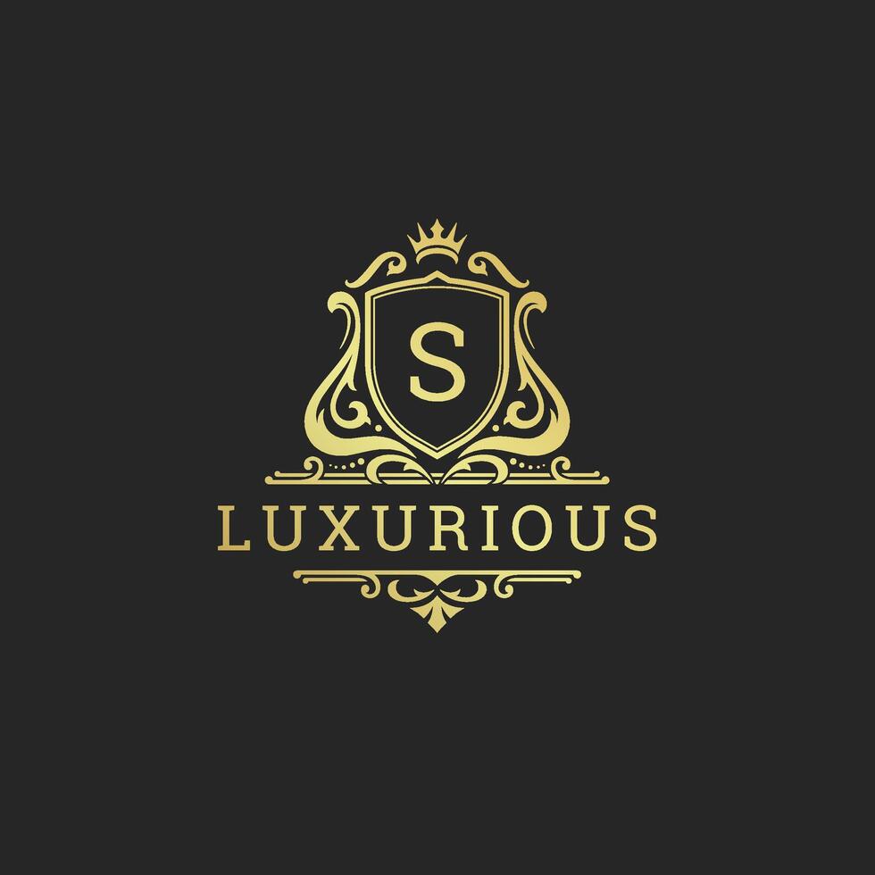 Luxury vintage ornament logo crest template design illustration vector