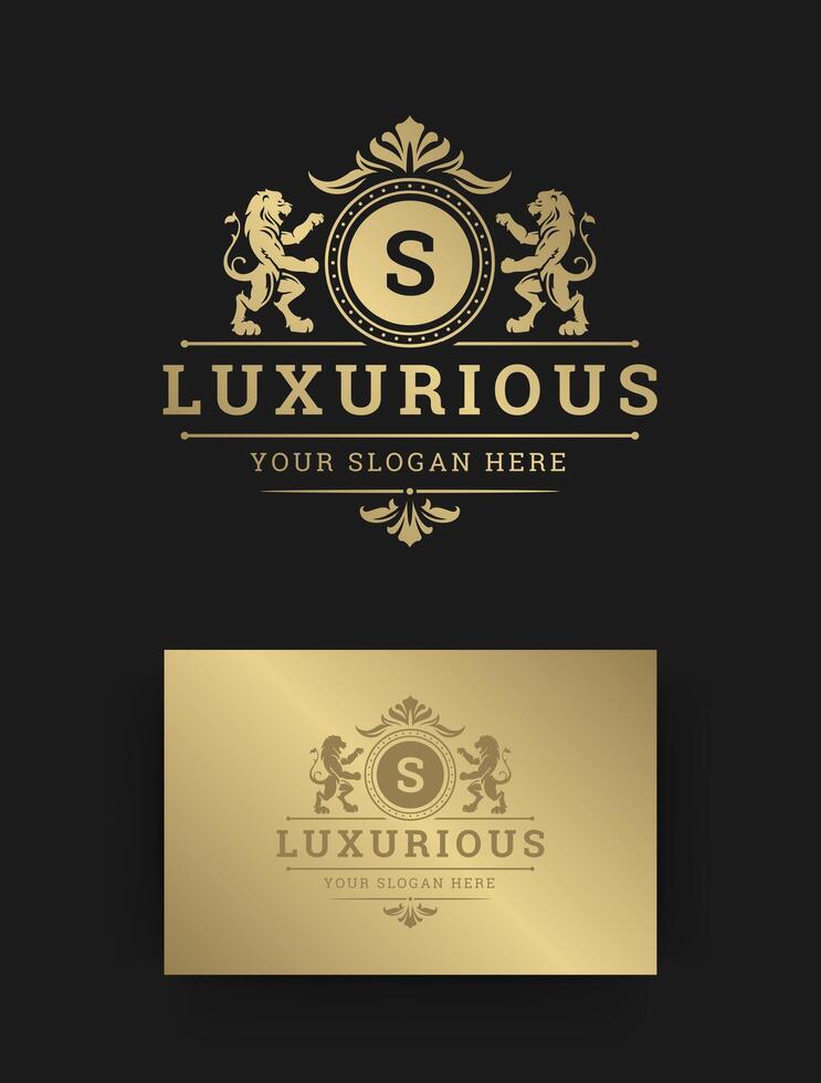 Luxury logo monogram crest template design illustration. vector