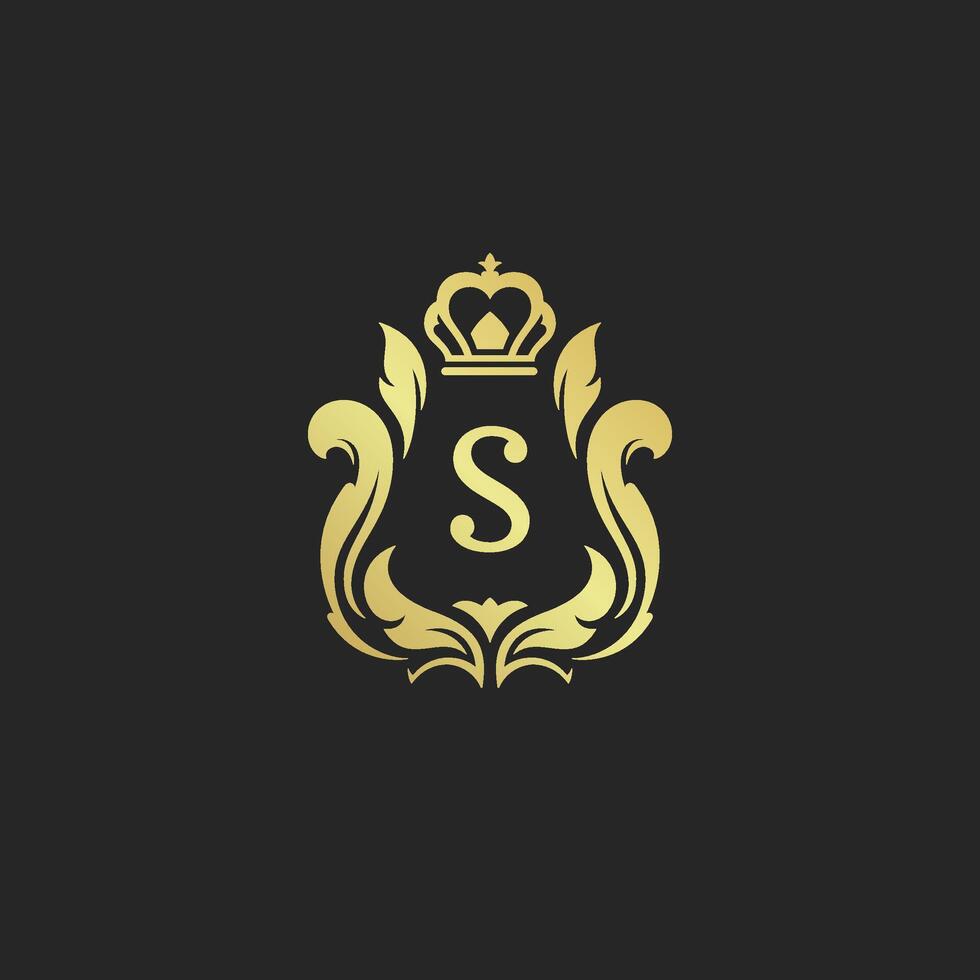 Luxury vintage ornament logo monogram crest template design illustration vector