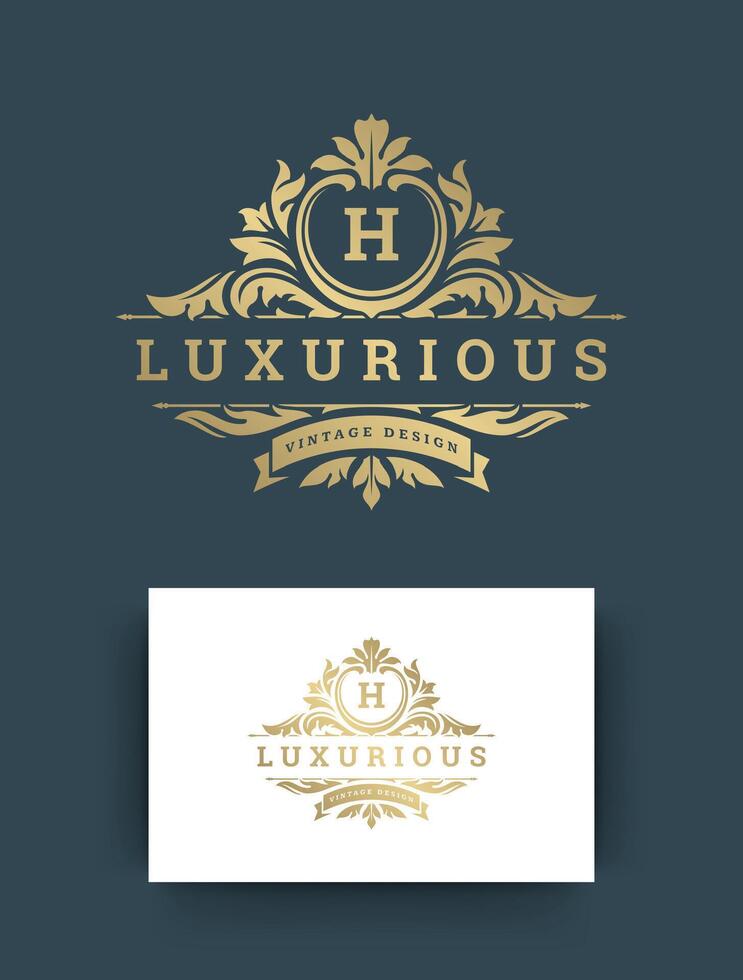 Luxury logo monogram crest template design illustration. vector