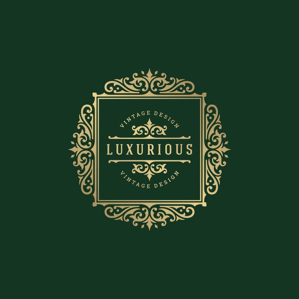 Luxury ornament vintage logo template design illustration vector