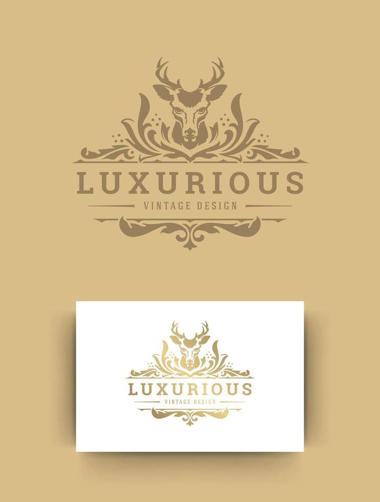 Luxury logo template design illustration vintage style. vector