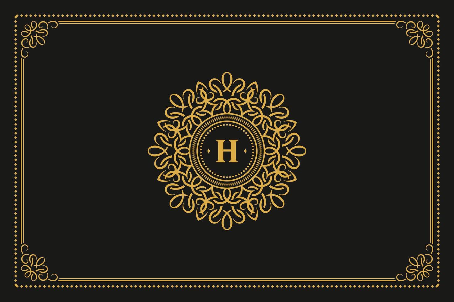 Luxury ornament vintage monogram logo letter template design illustration. vector