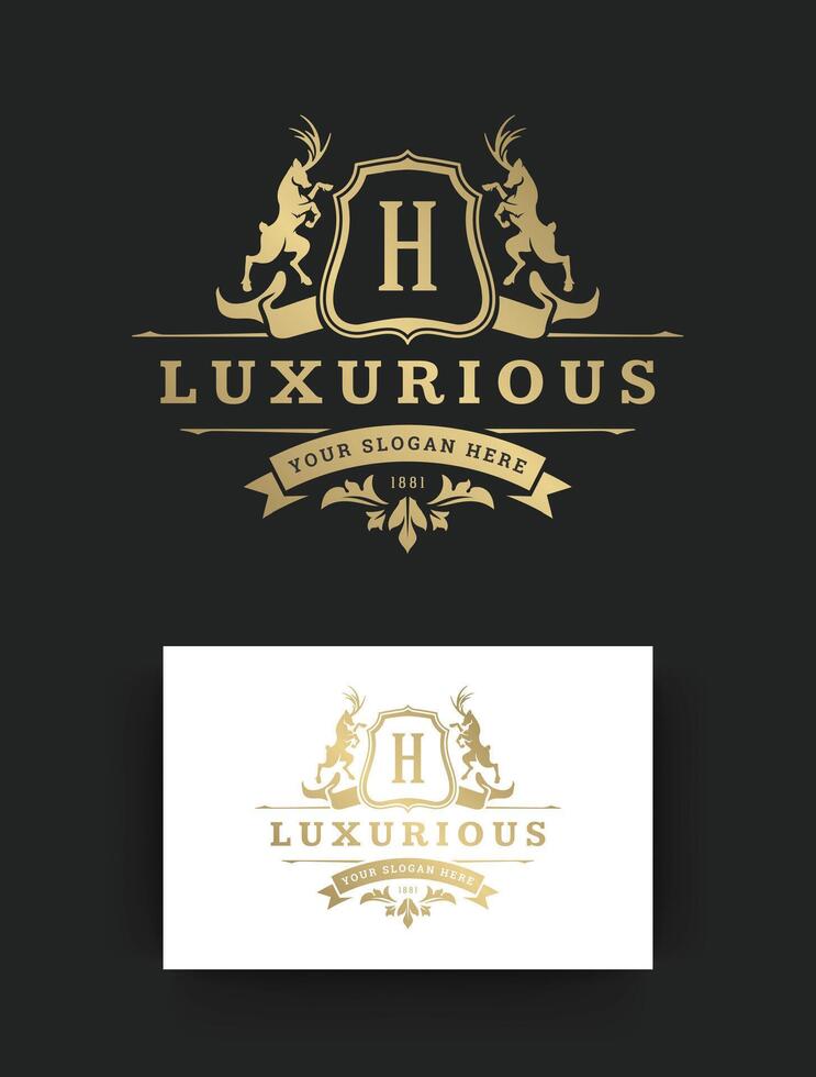 Luxury logo monogram template design illustration. vector