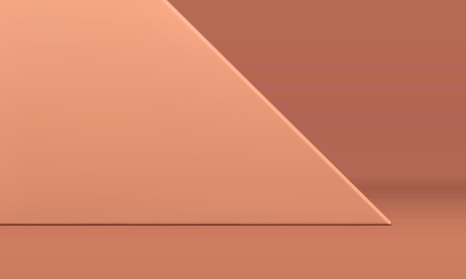 Beige 3d background exhibition advertising triangle wall showcase display realistic vector