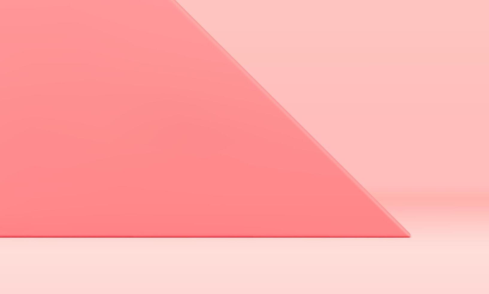 Product display presentation 3d background minimal scene pink triangle wall realistic illustration vector