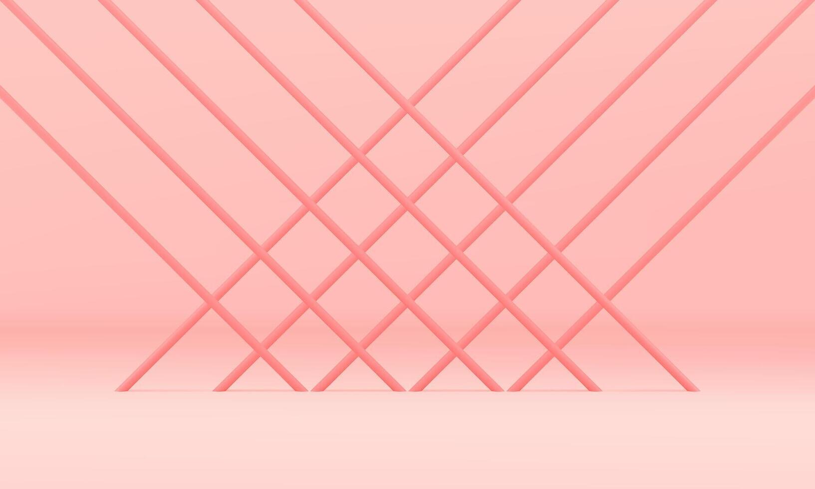 Product promo display pink grid wall crossed road showcase exhibition 3d background realistic vector