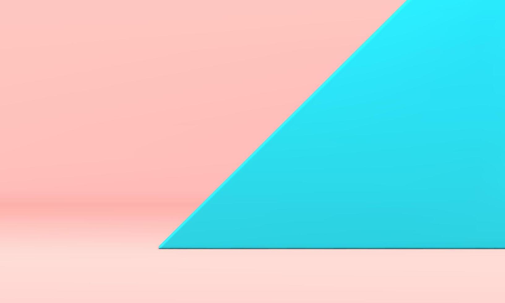 Showcase product advertising display blue triangle wall 3d background realistic vector