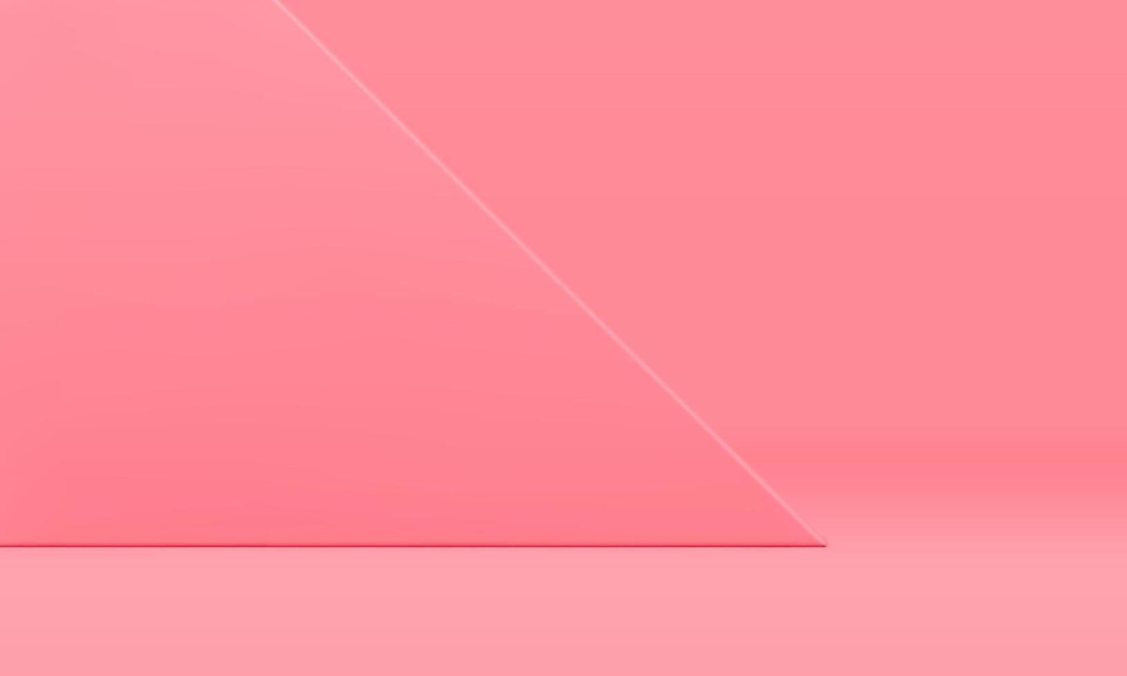 Product display presentation 3d background minimal scene pink triangle wall realistic illustration vector