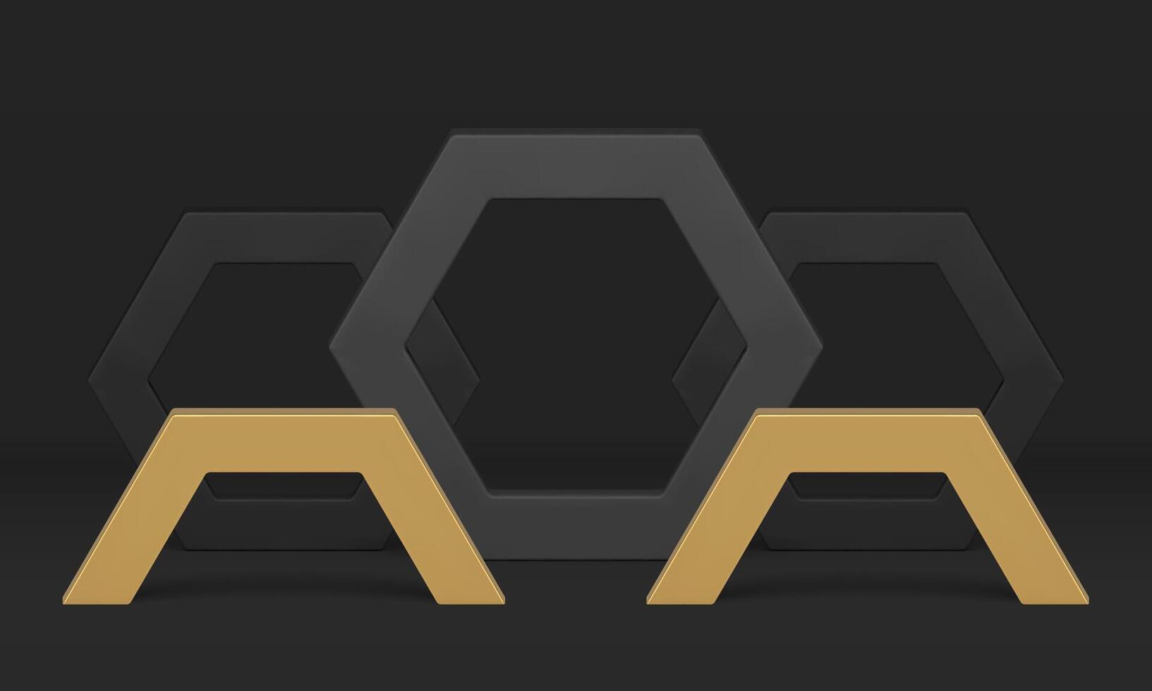 Showcase display scene abstract platform hexagonal basic foundation 3d studio background vector