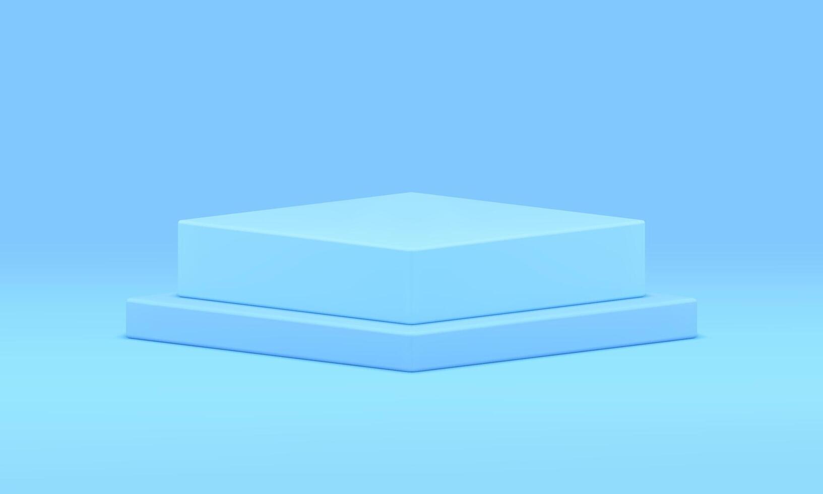 Blue 3d stage pedestal display advertising arena basic foundation studio background realistic vector