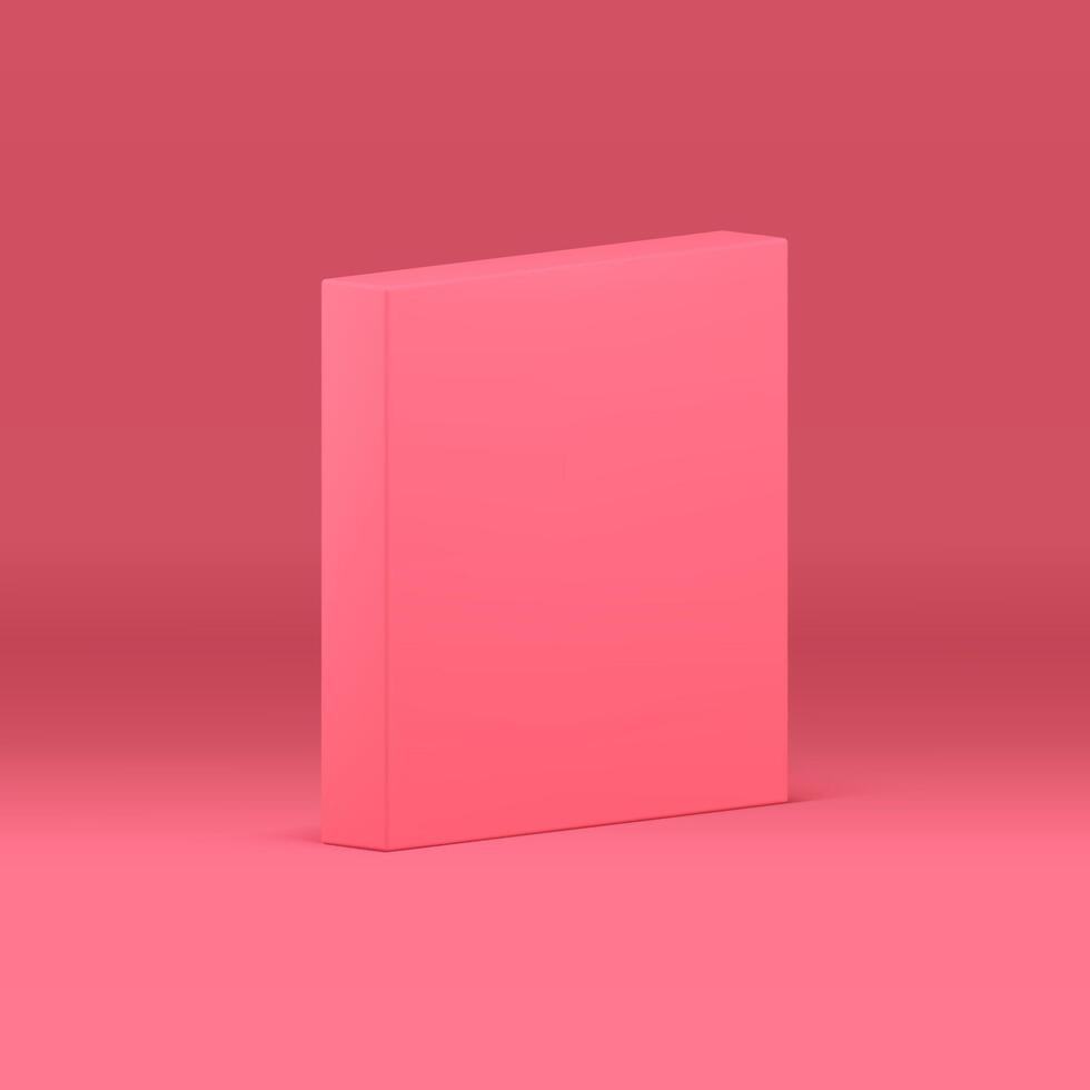Pink 3d wall geometric stand vertical foundation decor element product presentation realistic vector