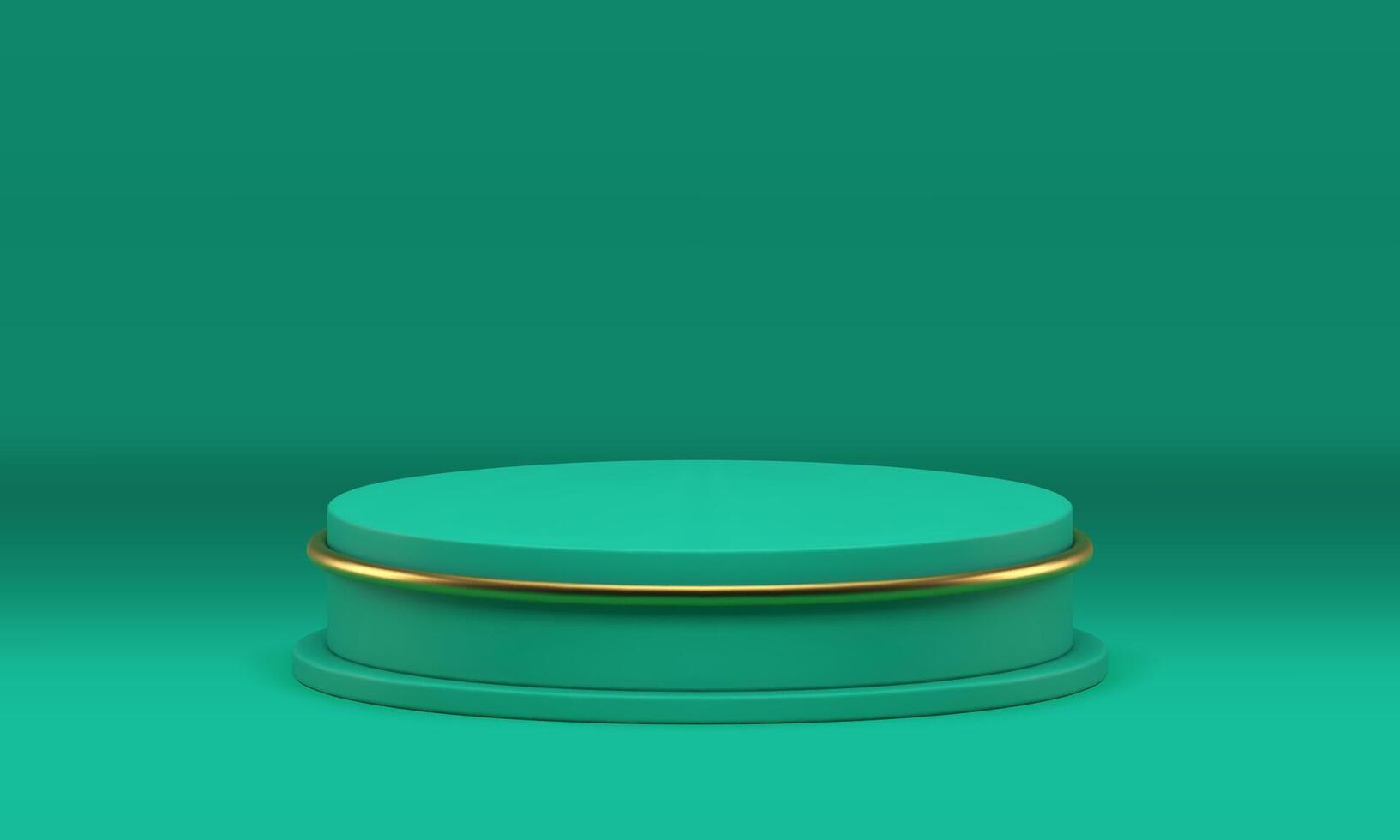 Green cylinder podium premium showcase 3d studio background product presentation realistic vector