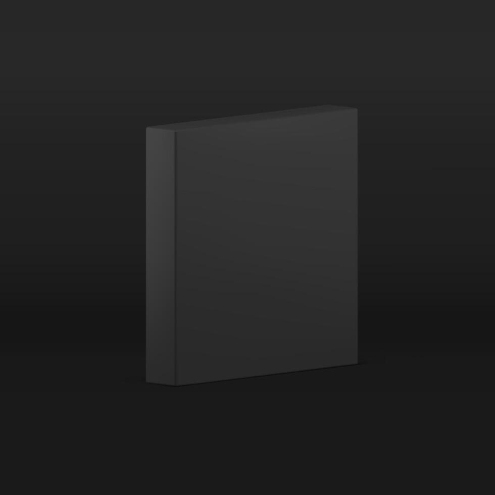 Black 3d wall decor element display showcase fashion studio background realistic vector
