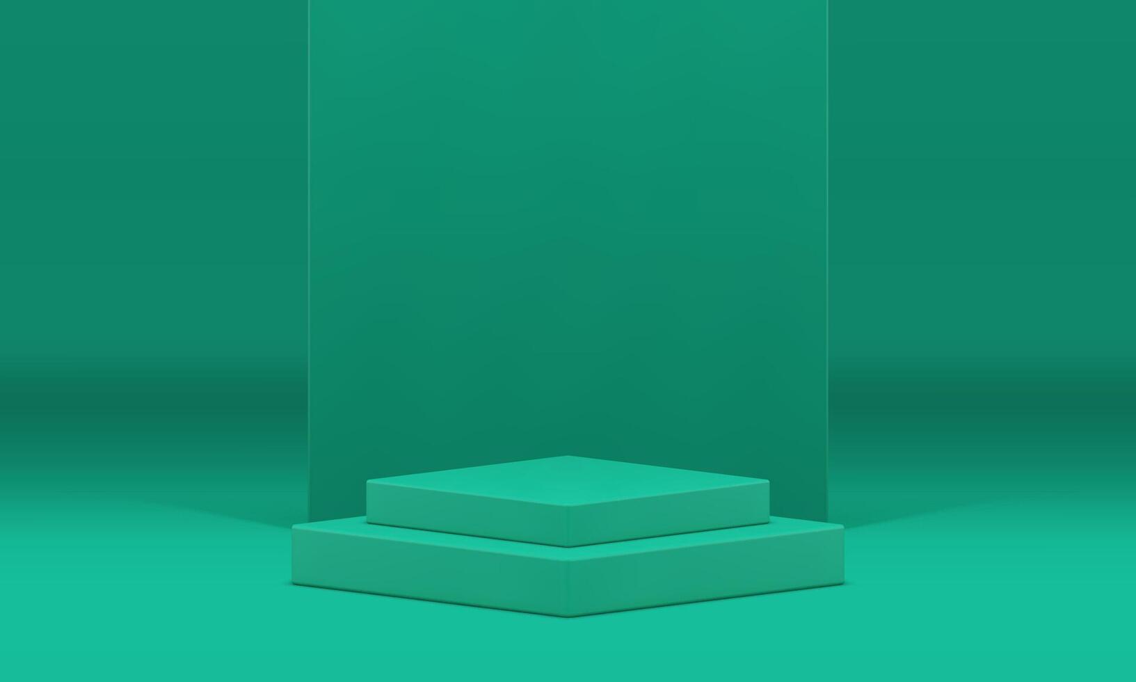 3d podium green level arena basic foundation product presentation display realistic vector