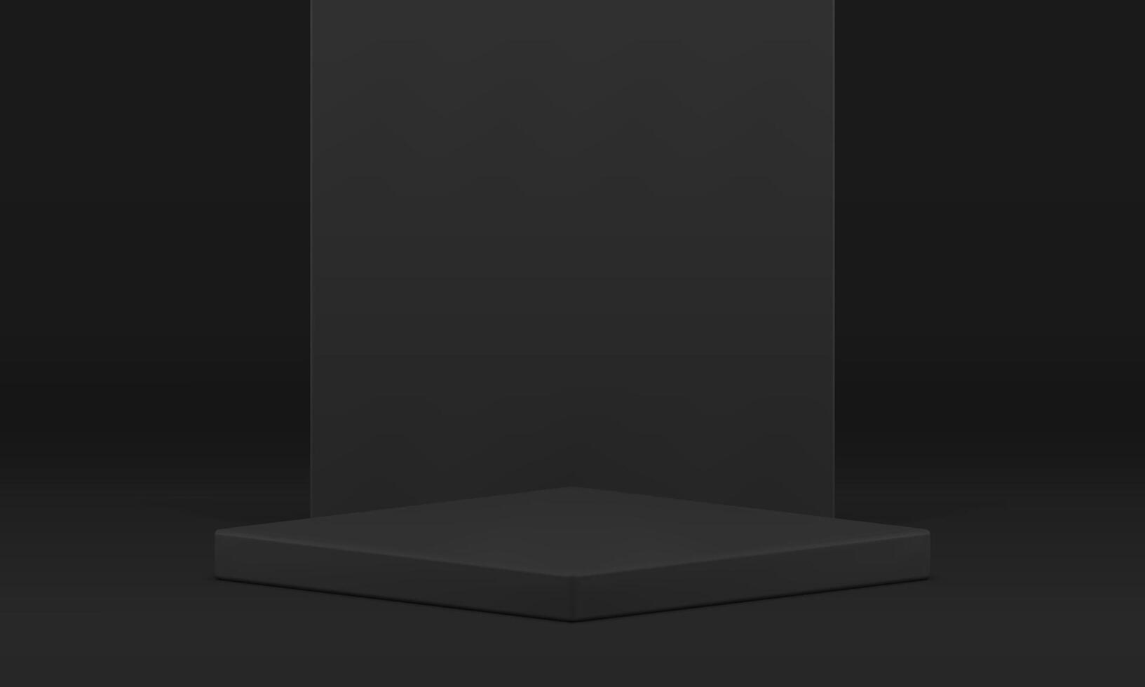 3d stage squared black showcase product presentation geometric platform realistic vector