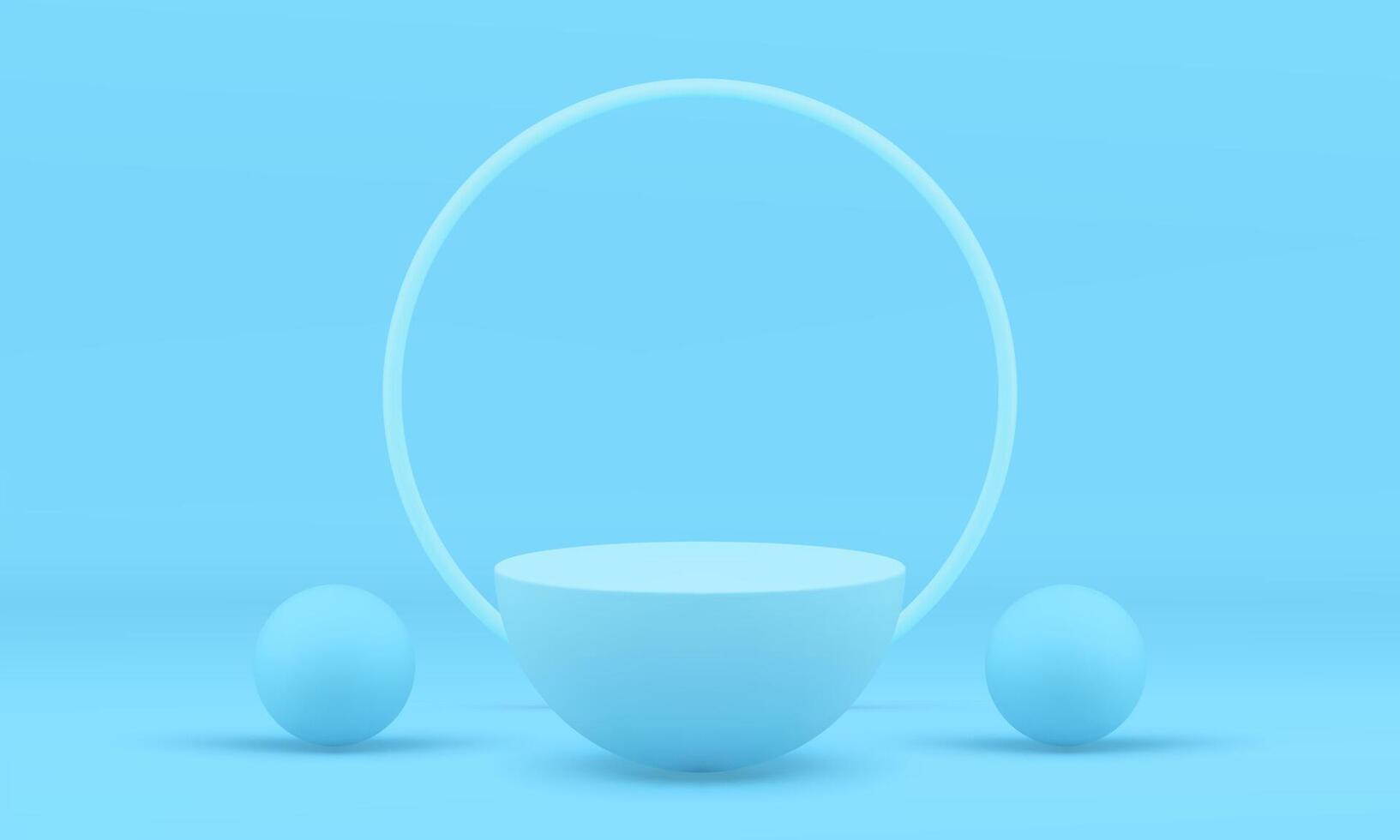 3d semisphere pedestal arena showcase geometric design round frame design element realistic vector