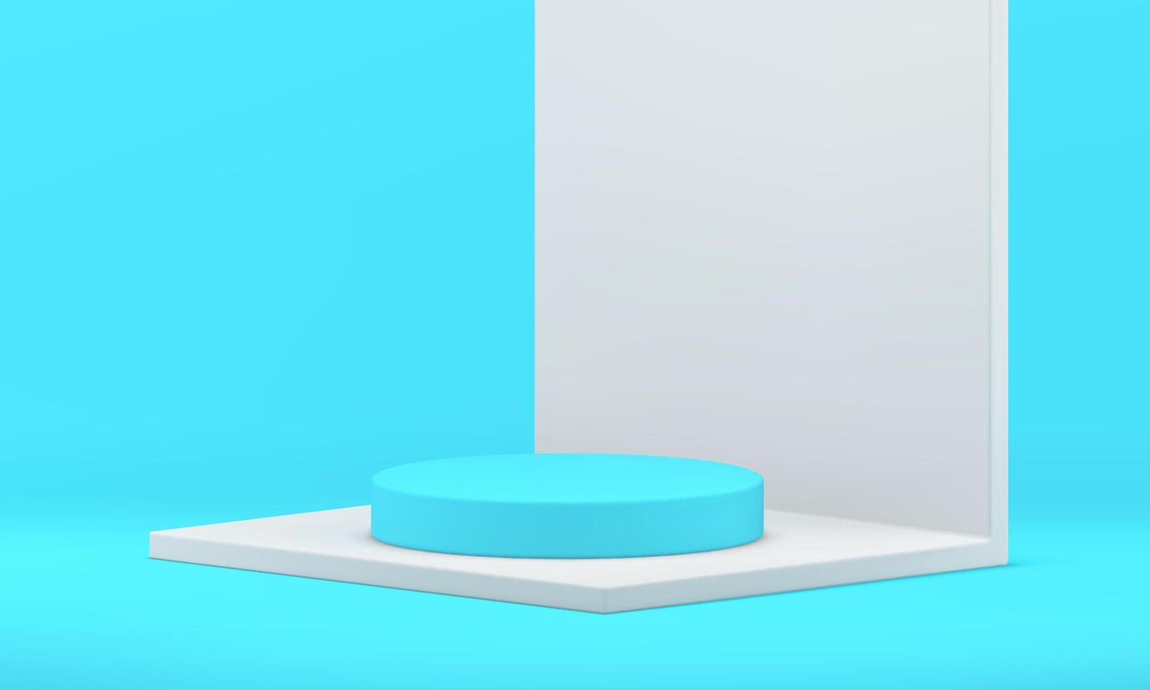 3d pedestal blue white level cylinder award arena product presentation isometric platform vector