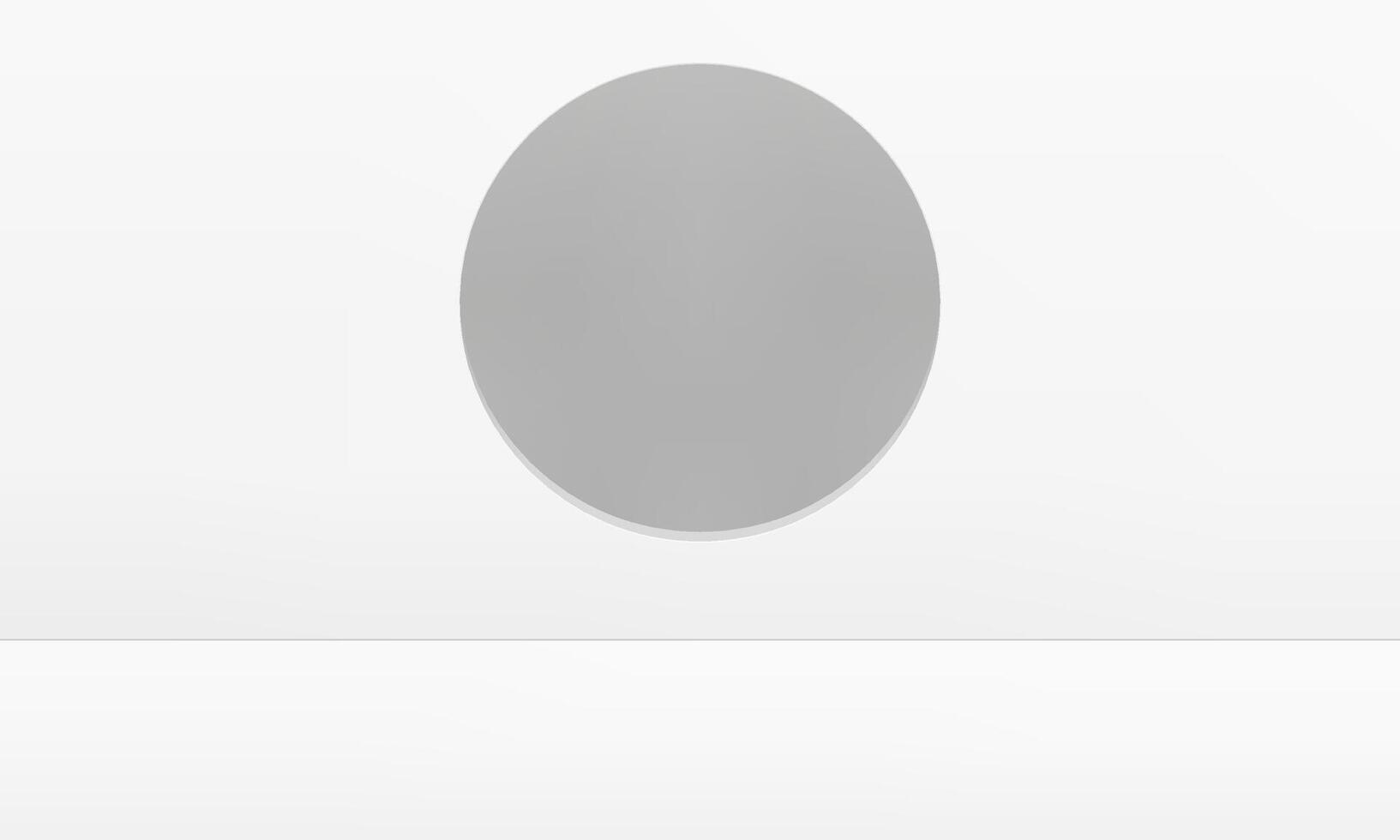 3d white studio background premium empty display circle hole decorative design realistic vector