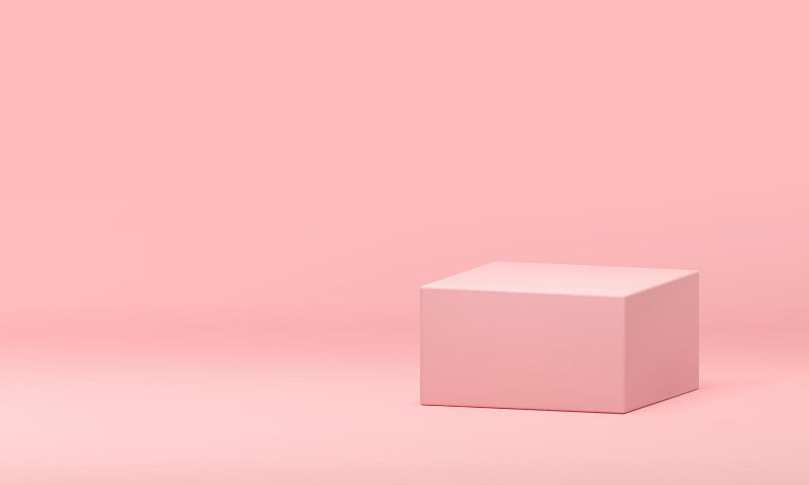 Pink 3d pedestal rectangle geometric stage award arena elegant minimalist studio background vector