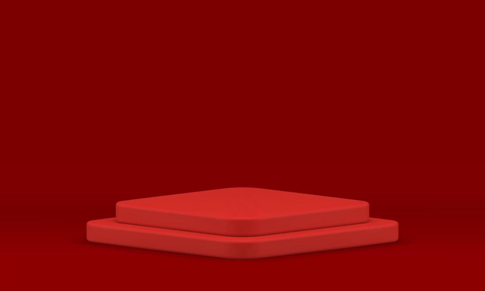 Red 3d pedestal rhombus step basic foundation retail merchandise exhibition platform vector
