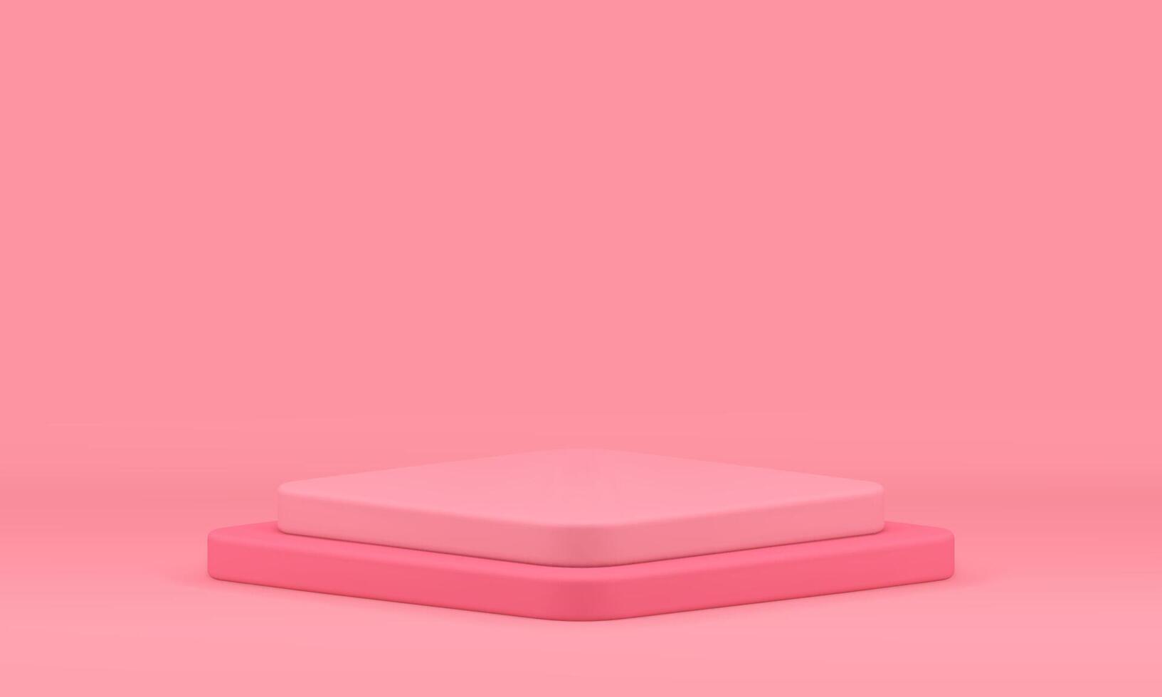 Pink 3d podium squared basic foundation platform isometric level step construction realistic vector