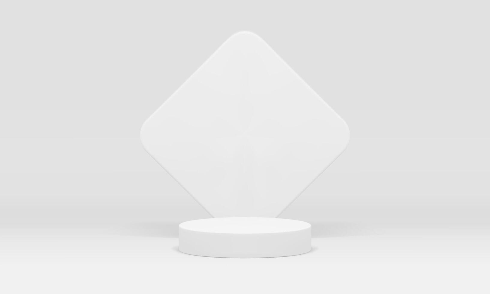3d pedestal cylinder platform basic foundation advertising showcase white studio background vector