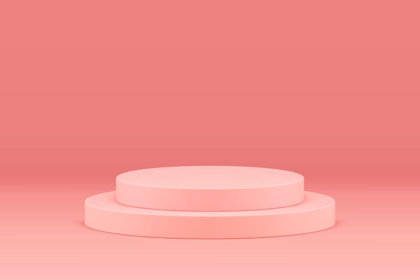 Pink 3d podium cylinder platform minimalist showcase performance product advertising ceremony vector