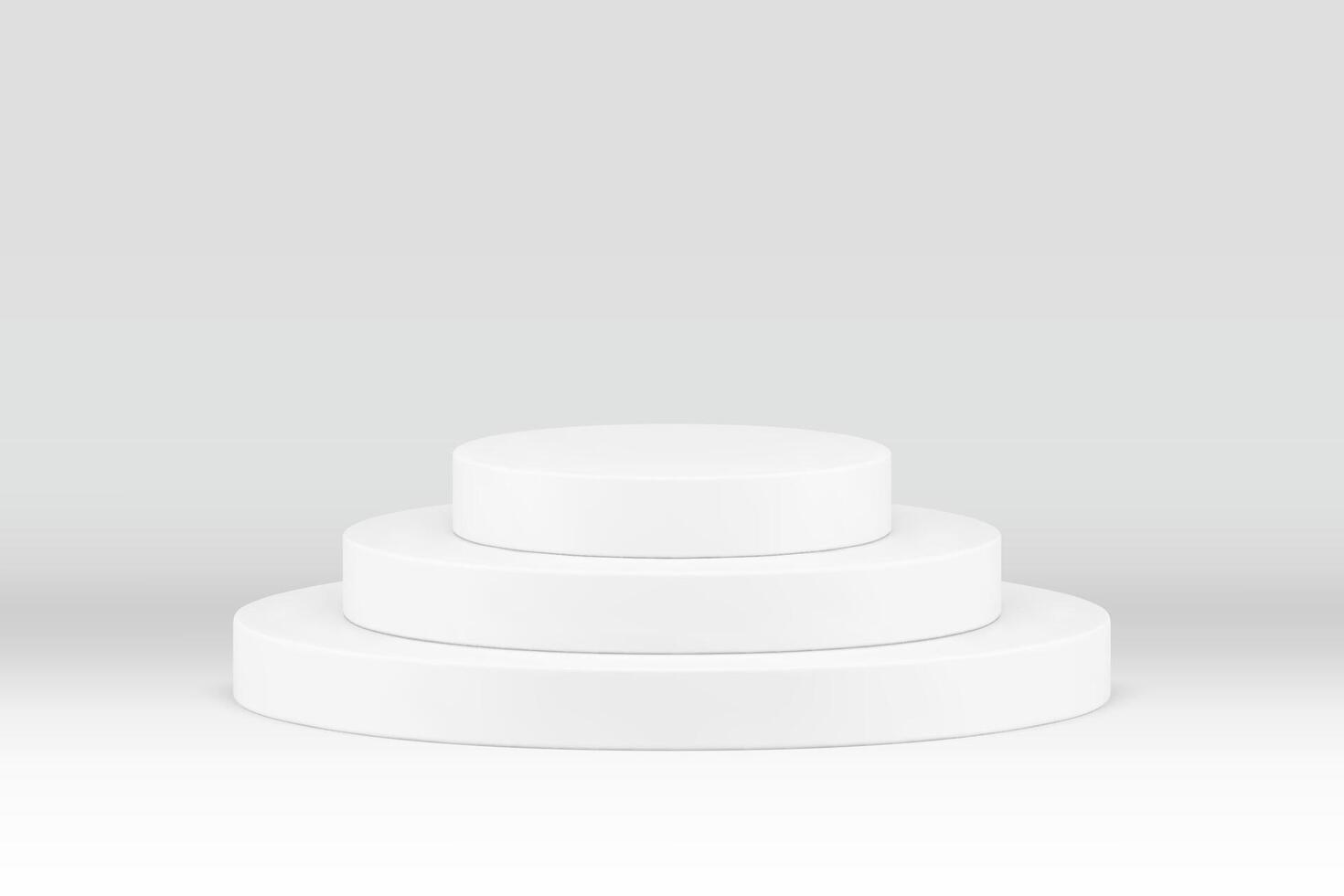 3d white pedestal cylinder steps foundation platform concert award arena design realistic vector
