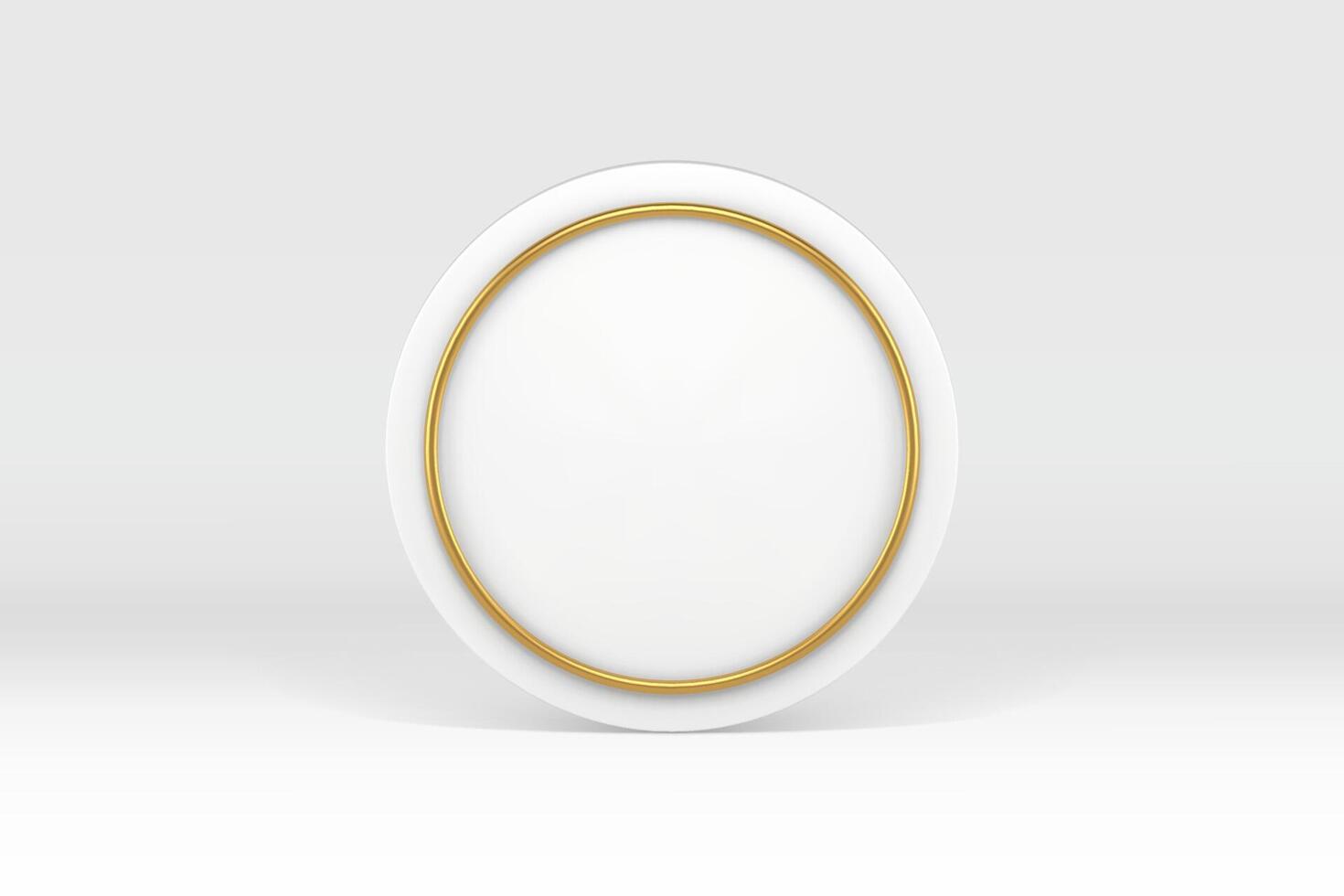 3d circle white block vertical foundation geometric decor element minimalist design realistic vector